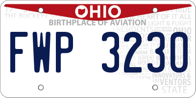 OH license plate FWP3230