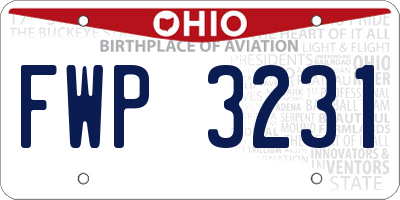 OH license plate FWP3231