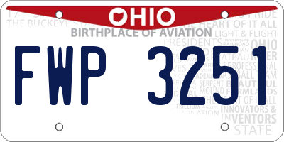 OH license plate FWP3251