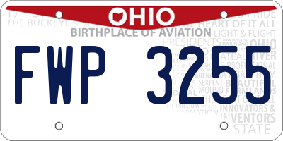 OH license plate FWP3255