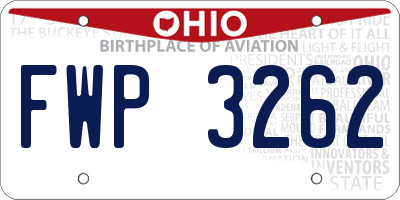 OH license plate FWP3262