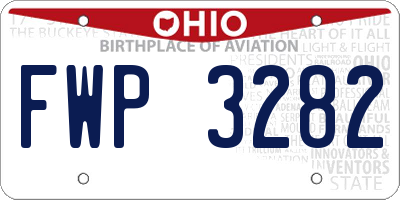 OH license plate FWP3282