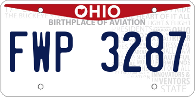OH license plate FWP3287