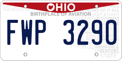 OH license plate FWP3290