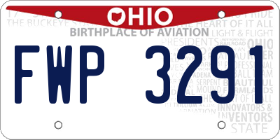 OH license plate FWP3291