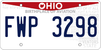 OH license plate FWP3298