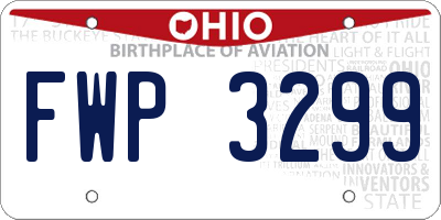 OH license plate FWP3299