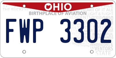OH license plate FWP3302