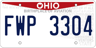 OH license plate FWP3304