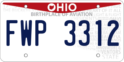 OH license plate FWP3312
