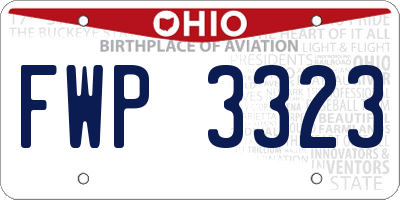 OH license plate FWP3323