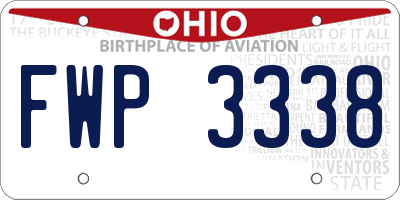 OH license plate FWP3338