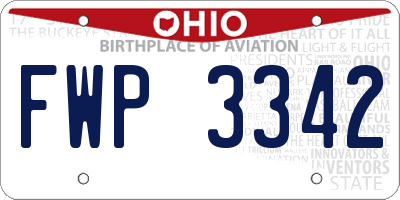OH license plate FWP3342
