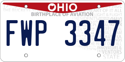 OH license plate FWP3347