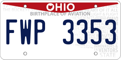 OH license plate FWP3353