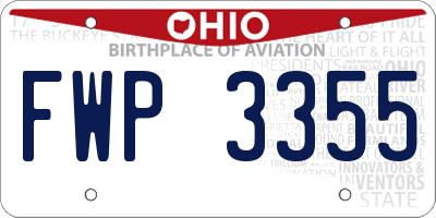 OH license plate FWP3355