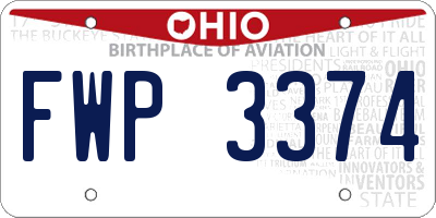 OH license plate FWP3374