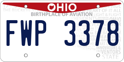 OH license plate FWP3378