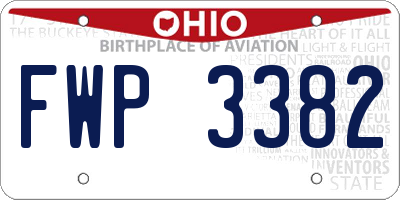 OH license plate FWP3382