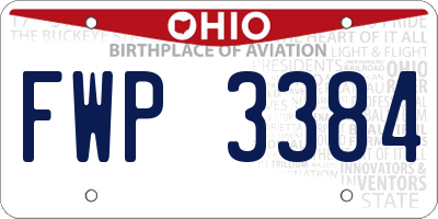 OH license plate FWP3384