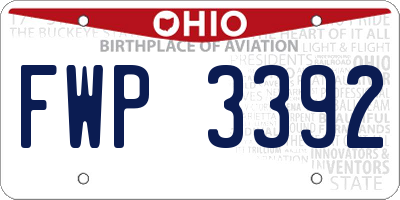OH license plate FWP3392