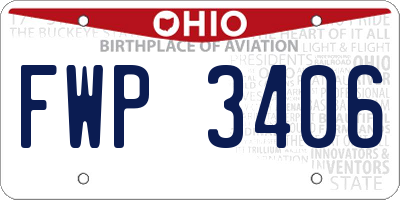 OH license plate FWP3406