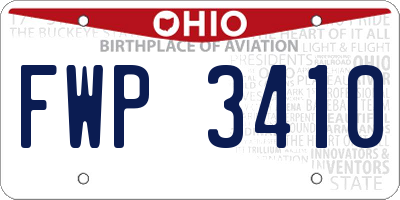 OH license plate FWP3410