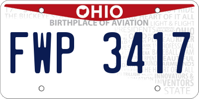 OH license plate FWP3417
