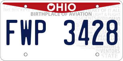 OH license plate FWP3428