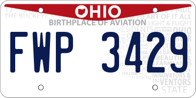 OH license plate FWP3429