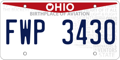 OH license plate FWP3430