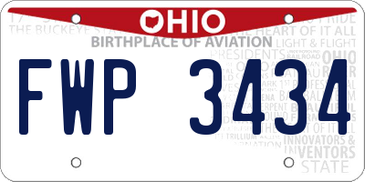 OH license plate FWP3434