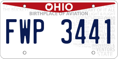 OH license plate FWP3441