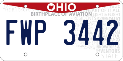 OH license plate FWP3442
