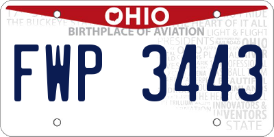 OH license plate FWP3443