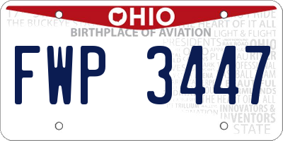 OH license plate FWP3447