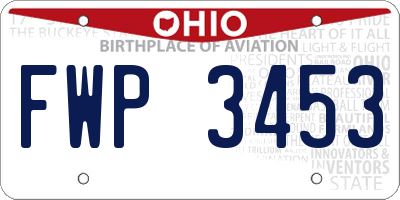 OH license plate FWP3453