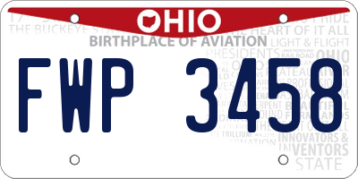 OH license plate FWP3458