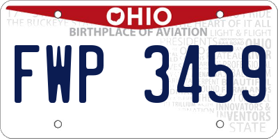 OH license plate FWP3459