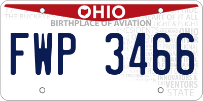 OH license plate FWP3466