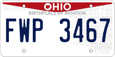 OH license plate FWP3467