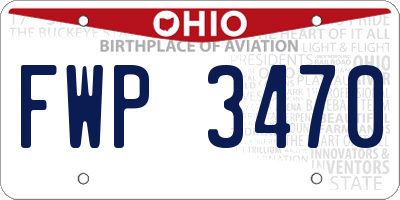 OH license plate FWP3470