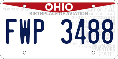 OH license plate FWP3488