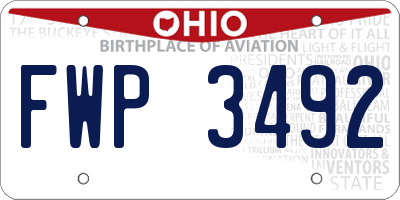 OH license plate FWP3492