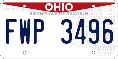 OH license plate FWP3496