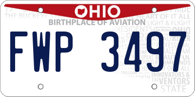 OH license plate FWP3497