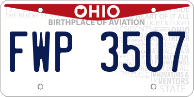 OH license plate FWP3507