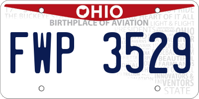 OH license plate FWP3529