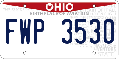 OH license plate FWP3530