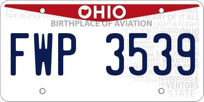 OH license plate FWP3539